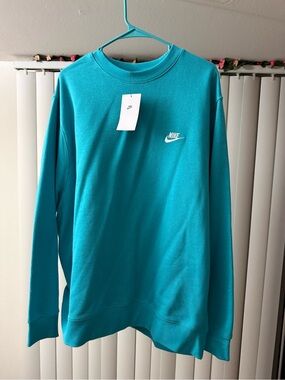 NWT Nike Men’s Club Fleece Crewneck Teal/Blue XXL 2XL